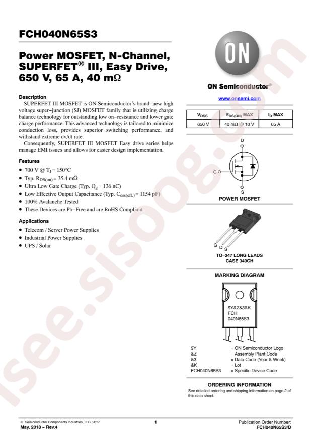 FCH040N65S3
