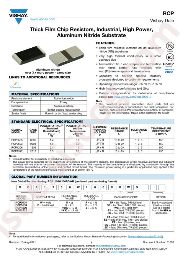 RCP0603W50R0GEB