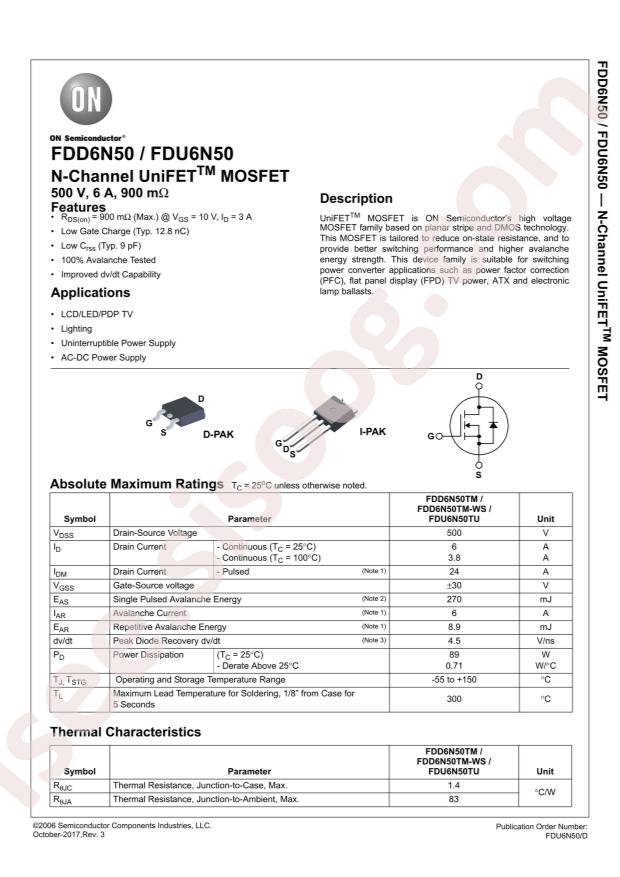FDD6N50TM-WS