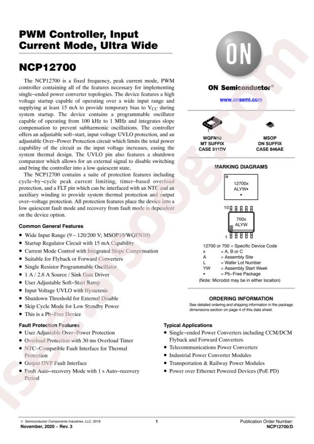 NCP12700ADNR2G