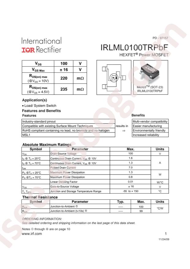 IRLML0100TRPBF