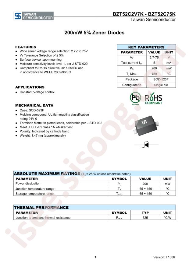 Taiwan Semiconductor BZT52C6V8K RKG