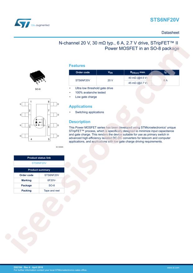 STS6NF20V
