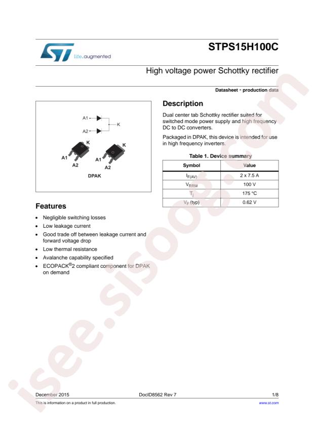 STPS15H100CB