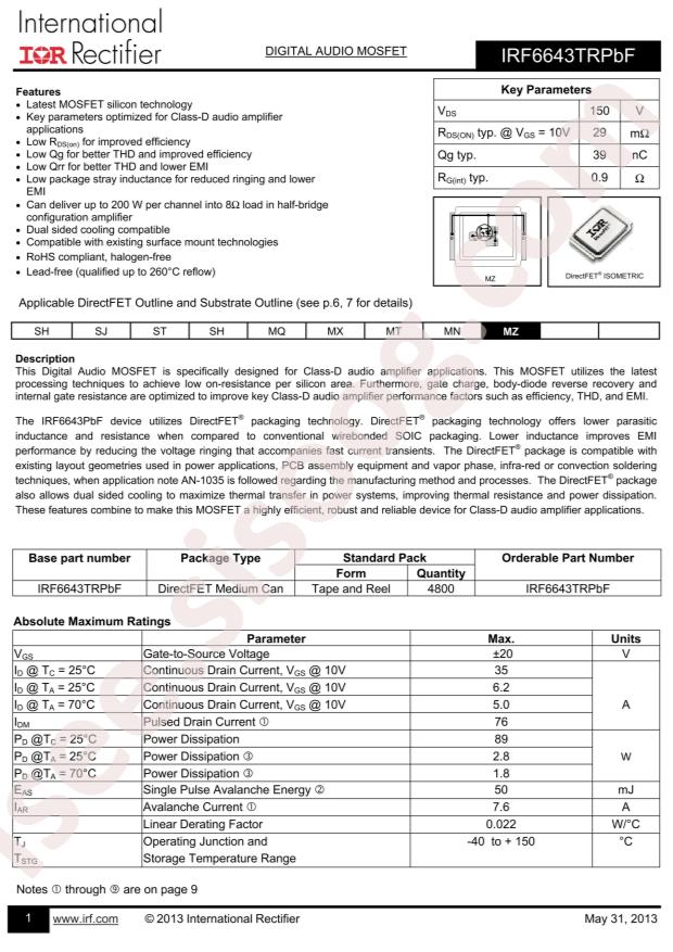 IRF6643TRPBF