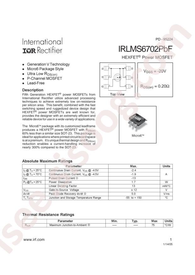 IRLMS6702TRPBF