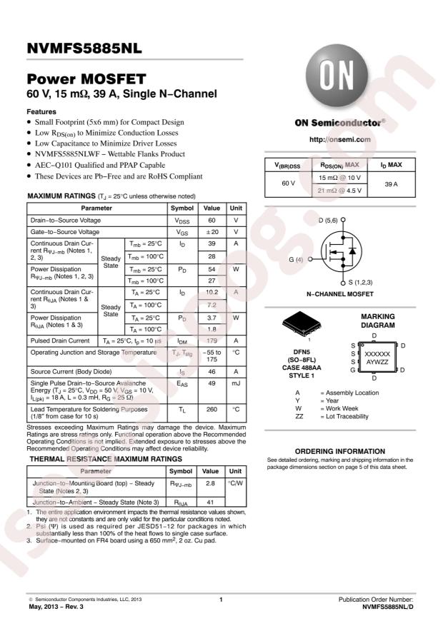 NVMFS5885NLT1G