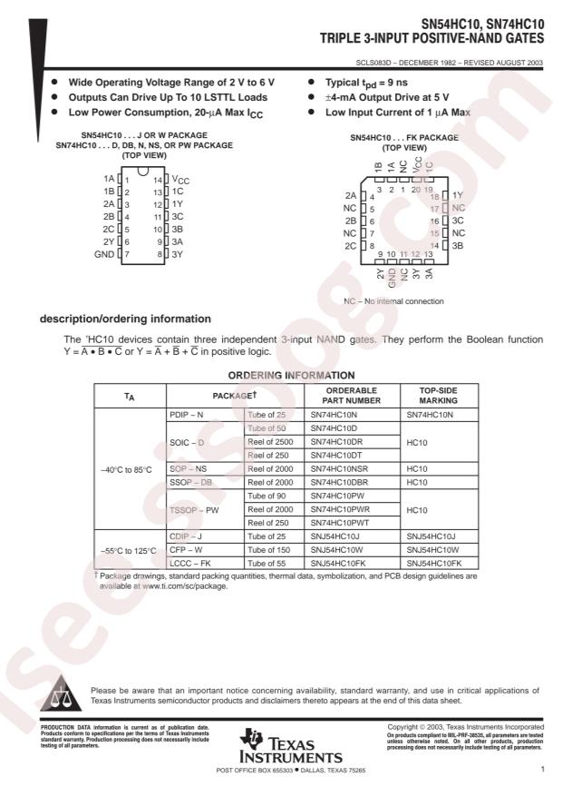 SN74HC10PWR
