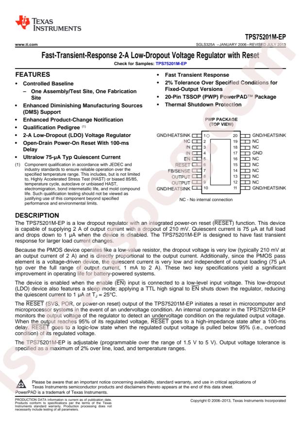 TPS75201MPWPREP