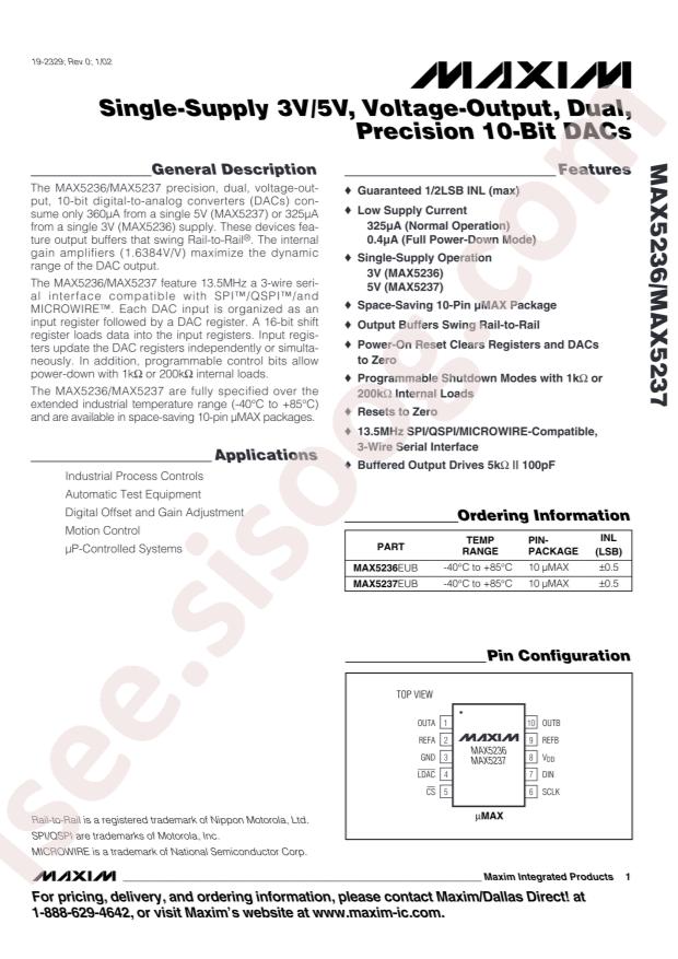 MAX5237EUB+T