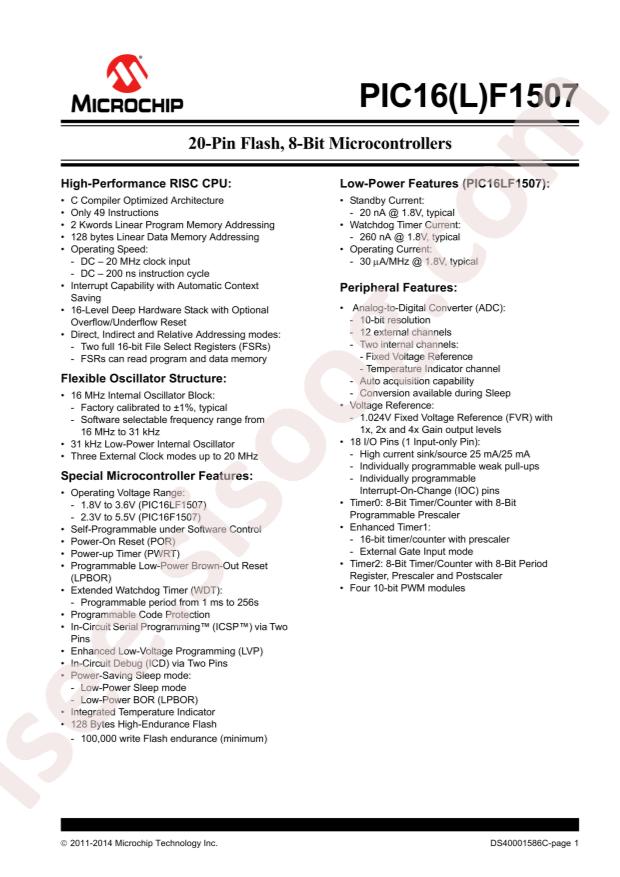 PIC16F1507-I/P