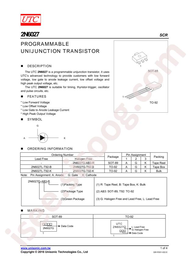 2N6027G-T92-B