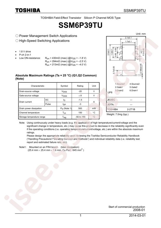 SSM6P39TU,LF