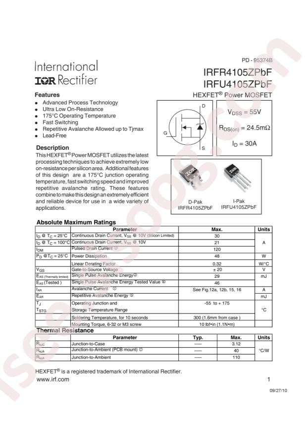 IRFR4105ZTRPBF