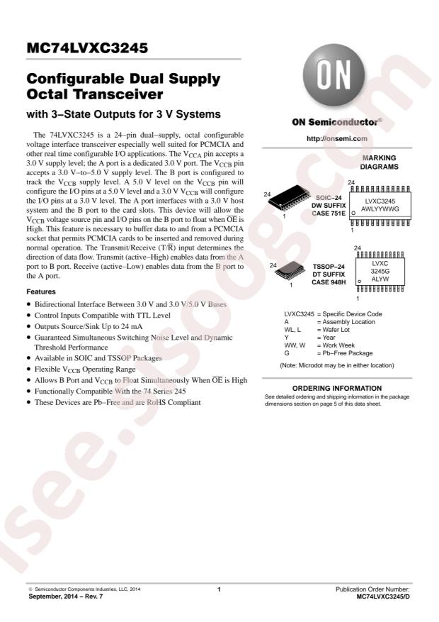 MC74LVXC3245DWRG
