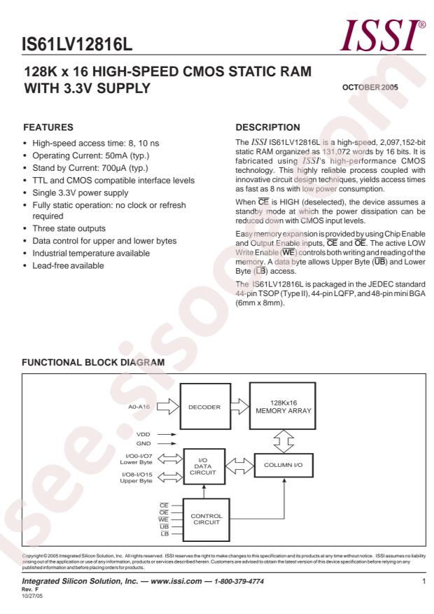 IS61LV12816L-10TLI-TR