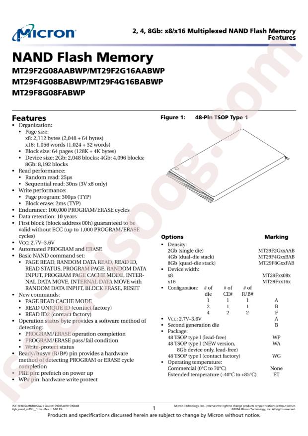 MT29F4G08ABAFAH4-IT:F