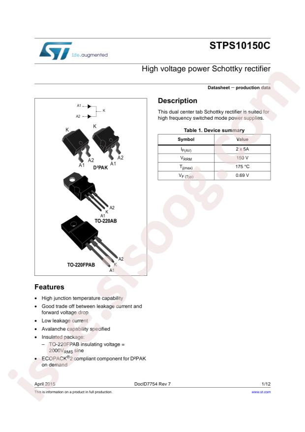 STPS10150CG-TR