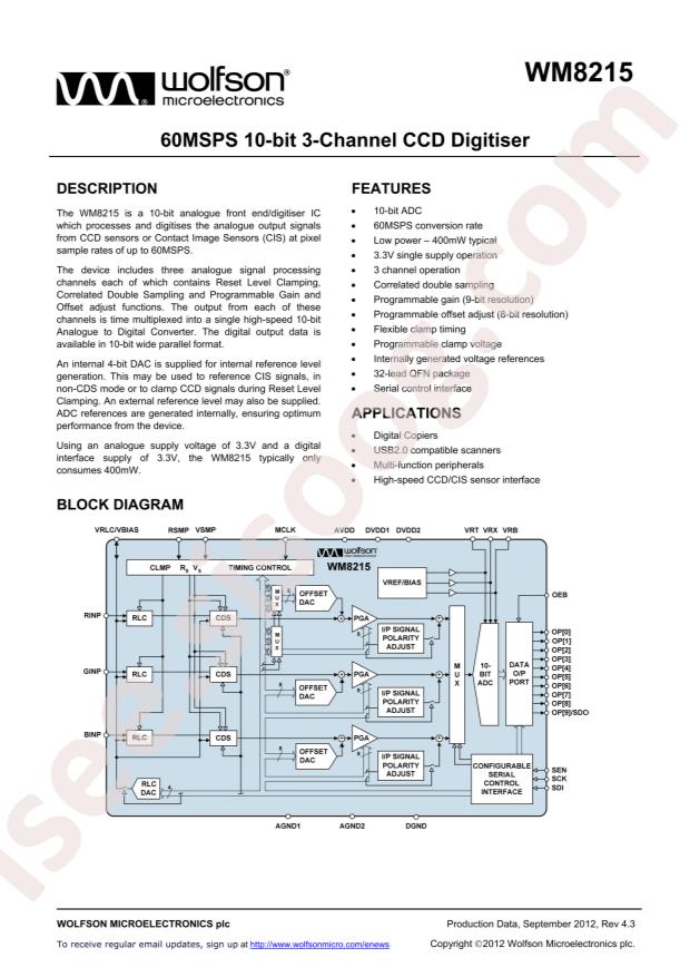 WM8215CSEFL/R