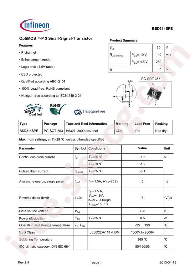 BSD314SPE H6327