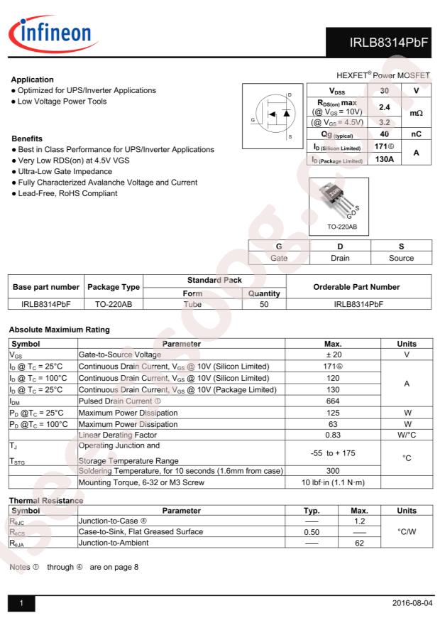 IRLB8314PBF