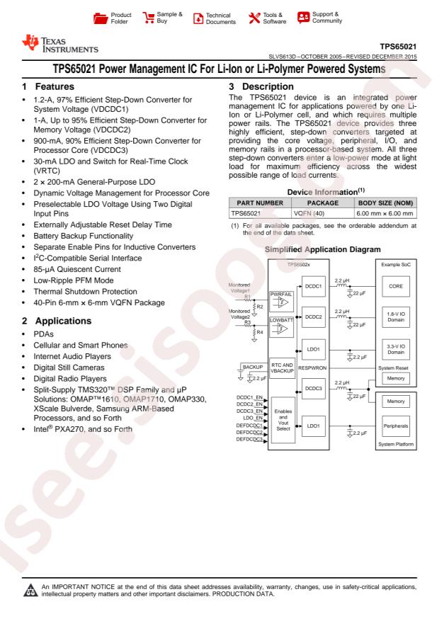 TPS65021RHAR