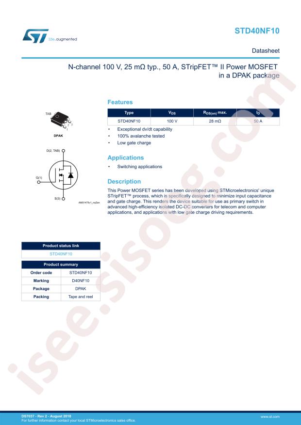 STD40NF10