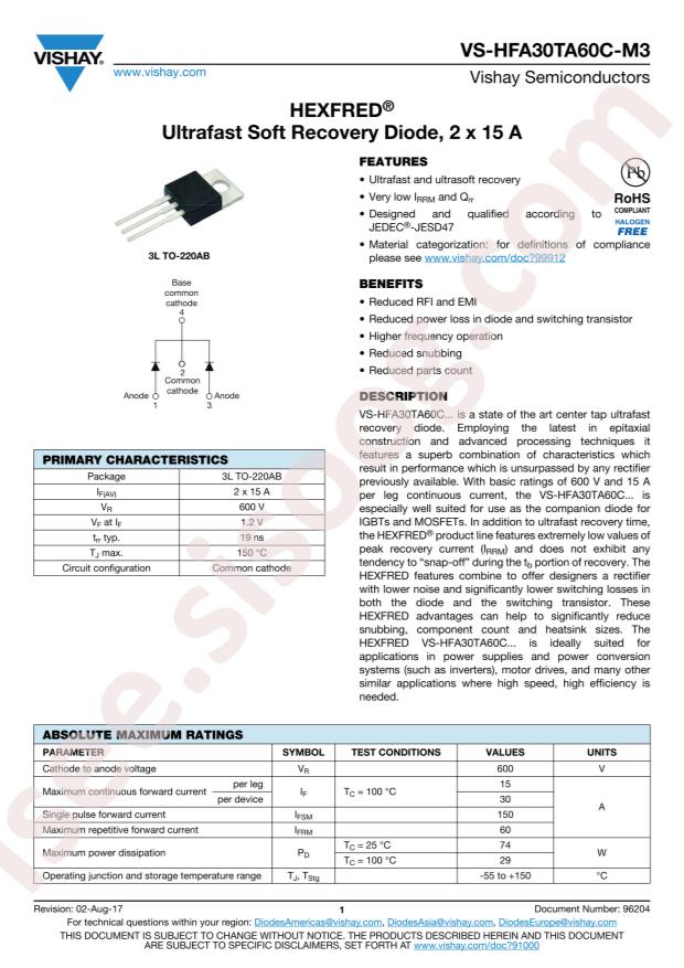 VS-HFA30TA60C-M3