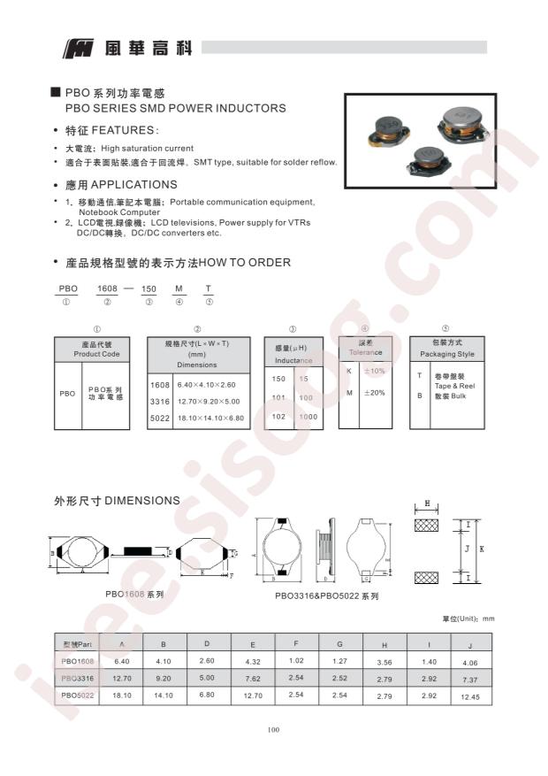 PBO3316-101MT