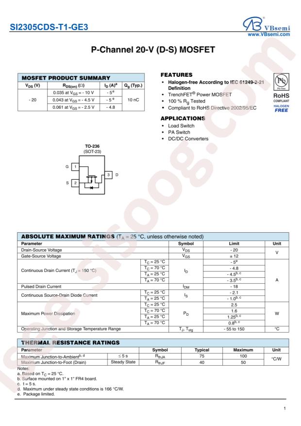 SI2305CDS-T1-GE3-VB