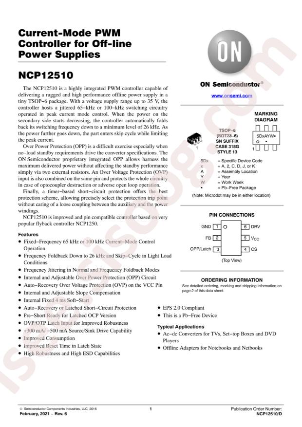 NCP12510ASN65T1G
