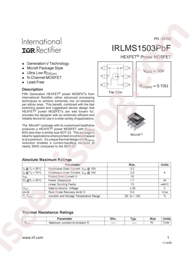IRLMS1503TRPBF