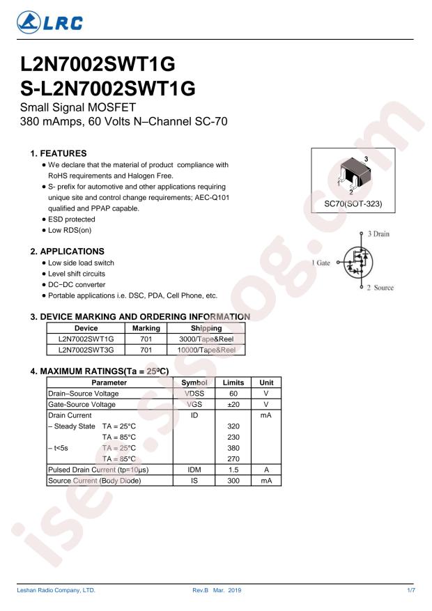 L2N7002SWT1G