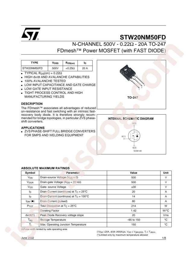 STW20NM50FD