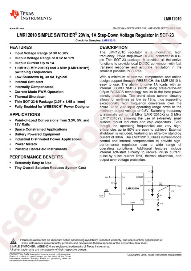 LMR12010XMK/NOPB