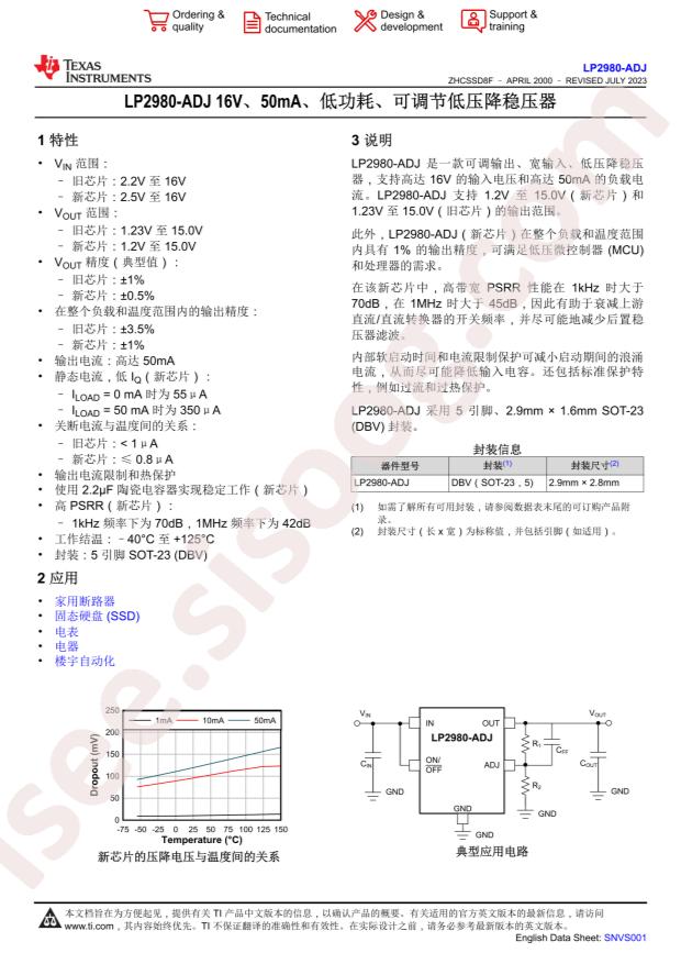 LP2980IM5X-ADJ/NOPB