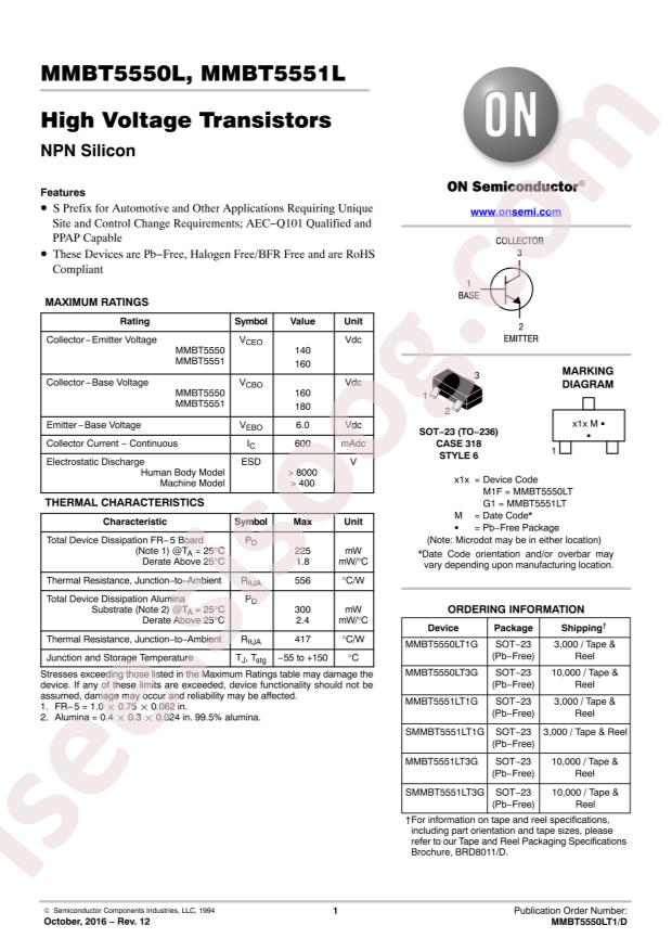 MMBT5550LT1G