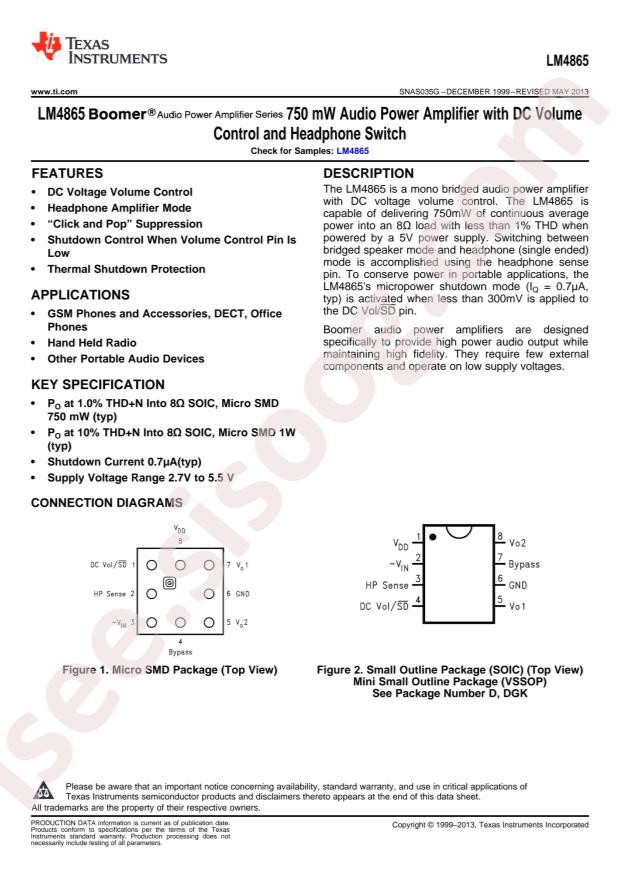 LM4865MM/NOPB