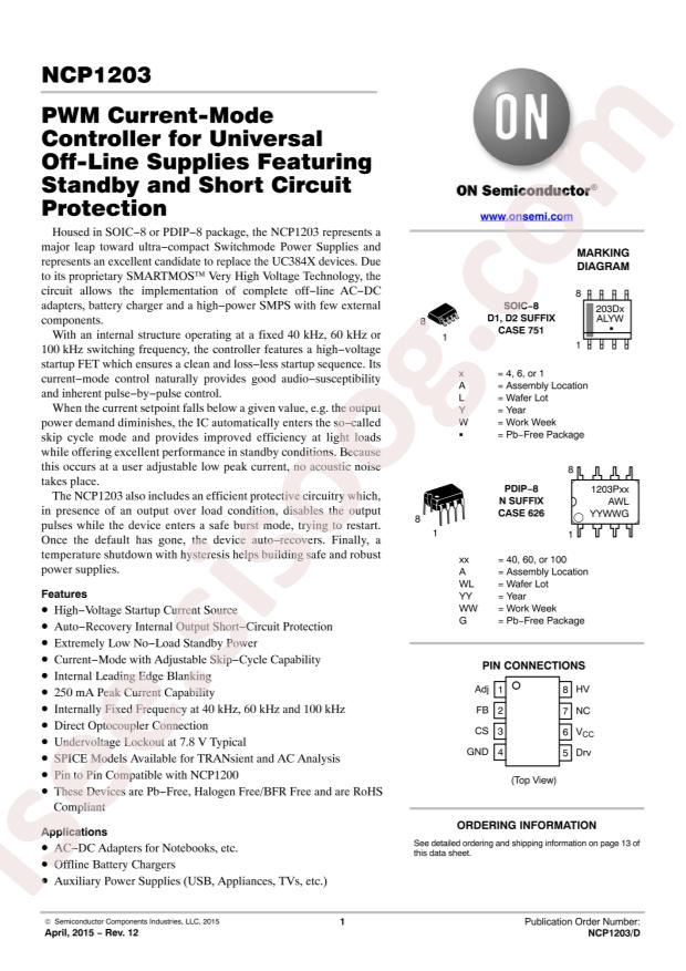 NCP1203P60G
