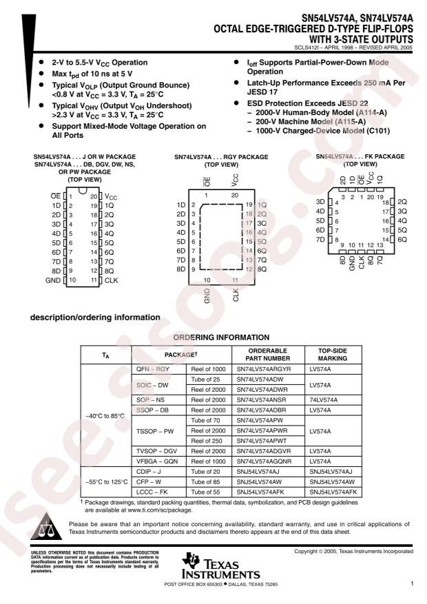 SN74LV574APW