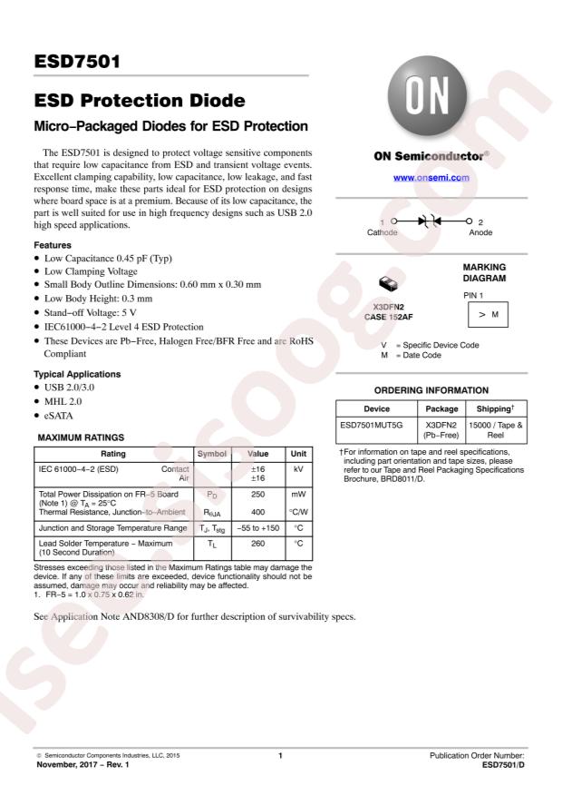 ESD7501MUT5G