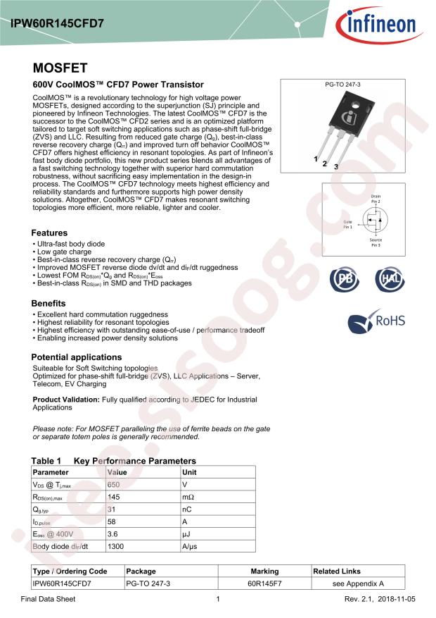 IPW60R145CFD7