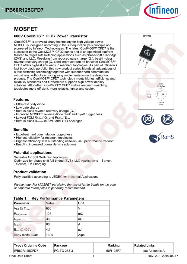 IPB60R125CFD7