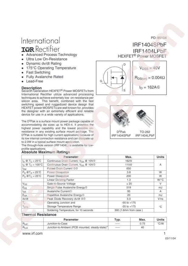 IRF1404STRLPBF