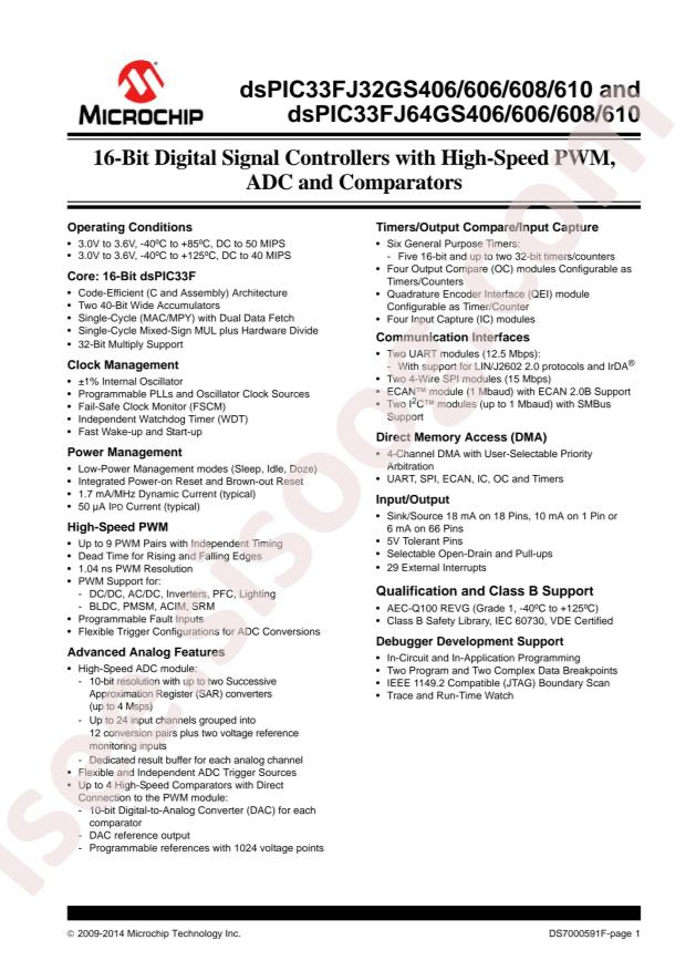 DSPIC33FJ32GS406-I/PT