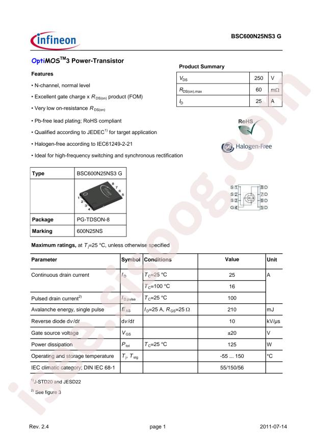BSC600N25NS3 G