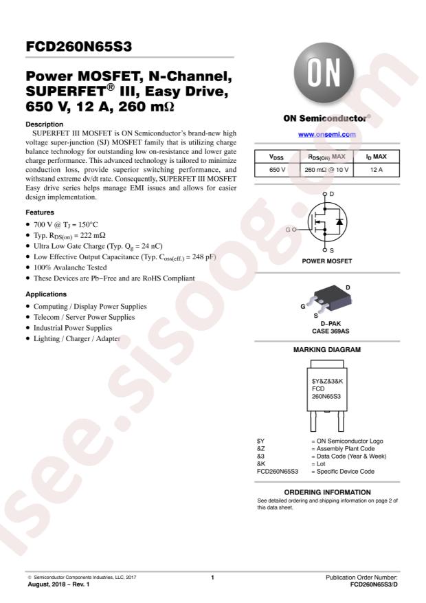FCD260N65S3