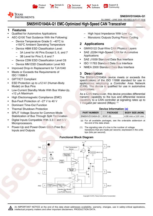 SN65HVD1040AQDRQ1