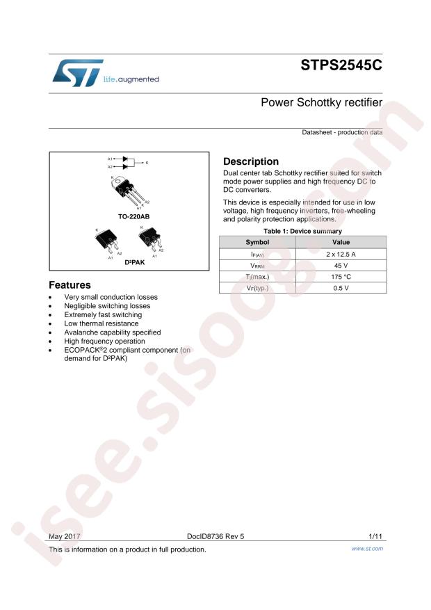 STPS2545CG-TR
