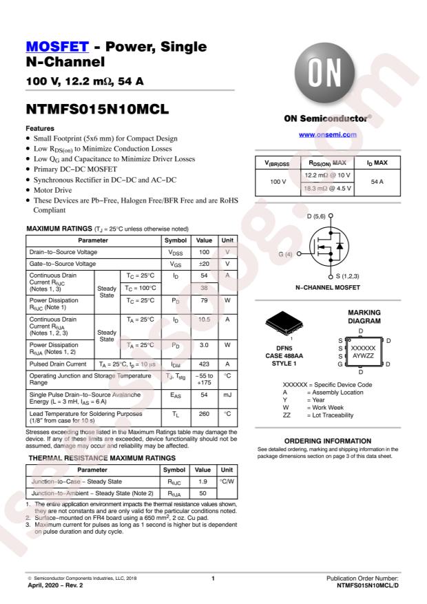 NTMFS015N10MCLT1G